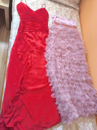 Vestidos fiesta talla S - Rojo y Rosa