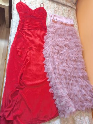 Vestidos fiesta talla S - Rojo y Rosa