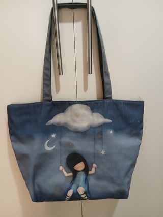 Borsa tela - blu, grigio
