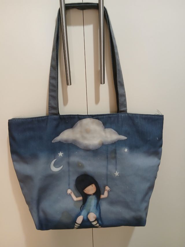 Borsa tela - blu, grigio