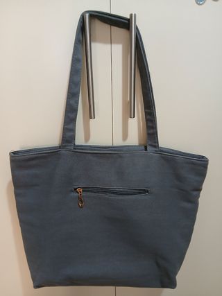 Borsa tela - blu, grigio