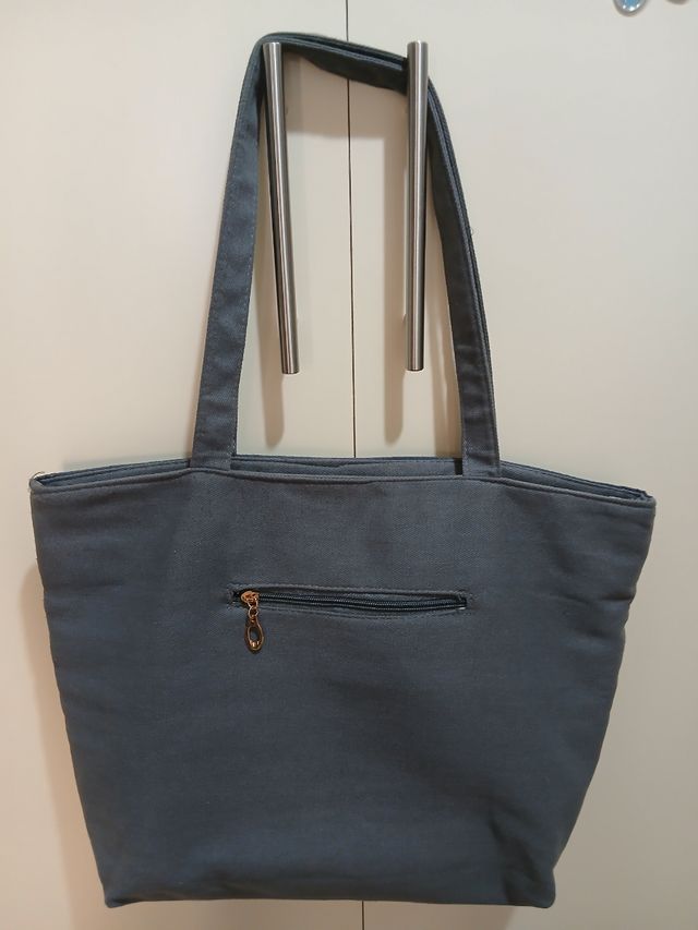 Borsa tela - blu, grigio