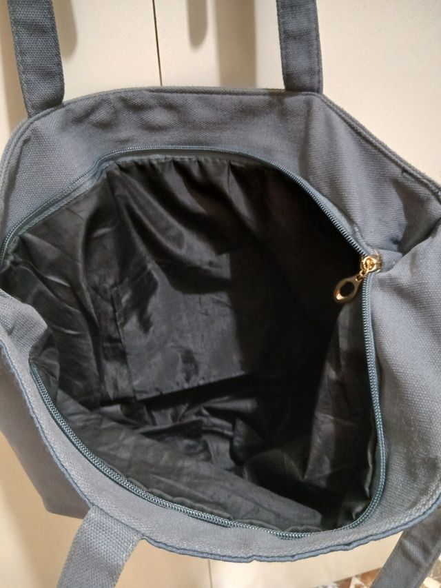 Borsa tela - blu, grigio