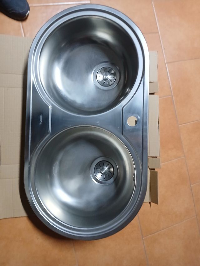 Fregadero de inox 2 senos Teka 