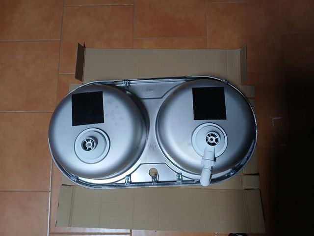 Fregadero de inox 2 senos Teka 