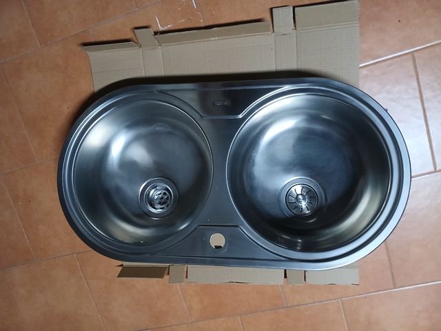 Fregadero de inox 2 senos Teka 