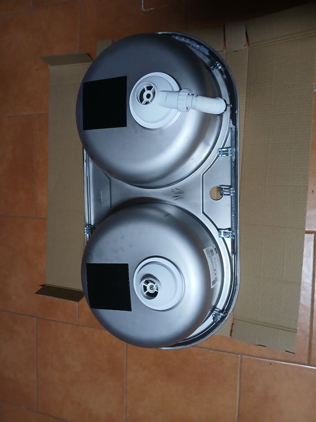 Fregadero de inox 2 senos Teka 
