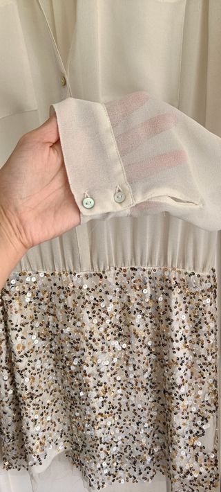 Vestido Zara blanco con lentejuelas