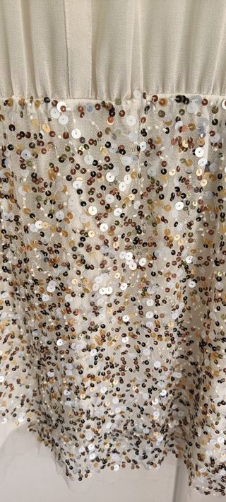 Vestido Zara blanco con lentejuelas