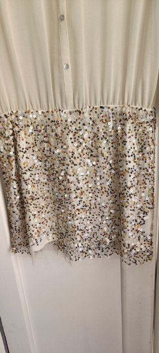 Vestido Zara blanco con lentejuelas