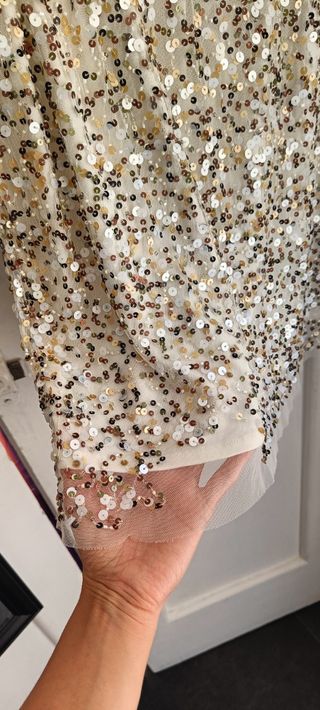 Vestido Zara blanco con lentejuelas