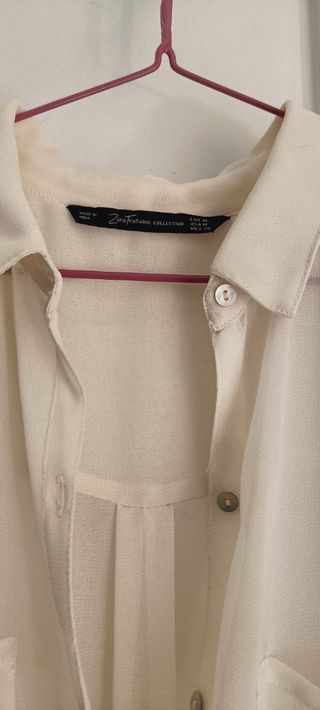 Vestido Zara blanco con lentejuelas