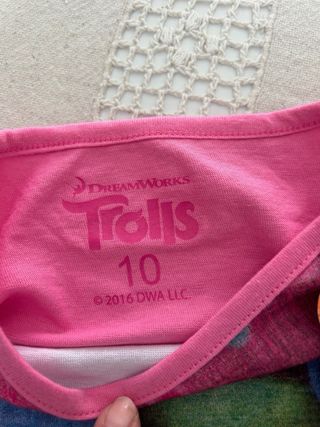 Camiseta Trolls niña rosa