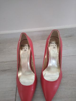 Tacones rojos Blanco Shoes - Talla 38
