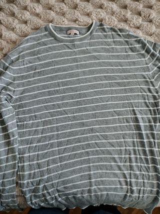 Jersey LLOYD'S rayas gris blanco L