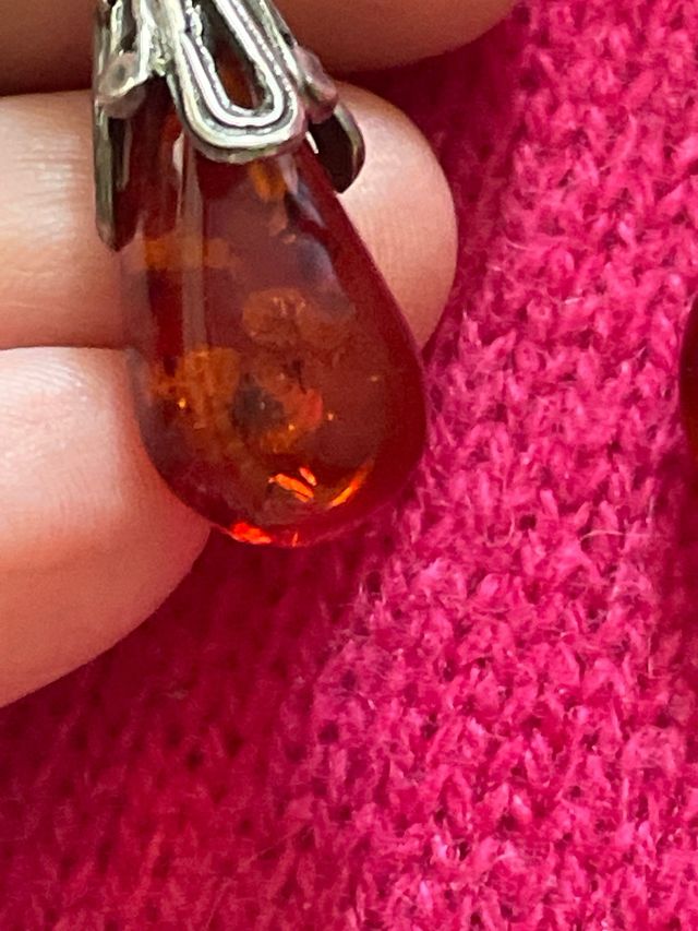 Orecchini ambra argento vintage