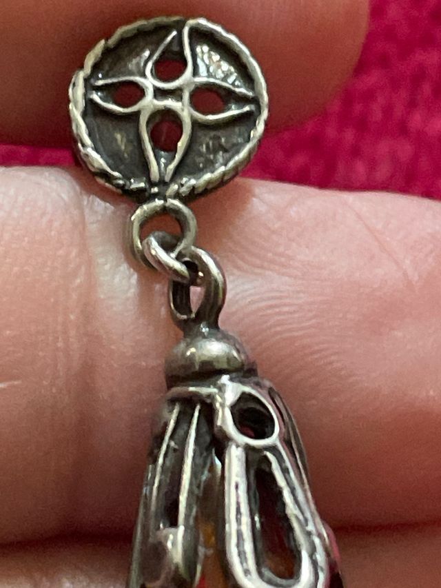 Orecchini ambra argento vintage