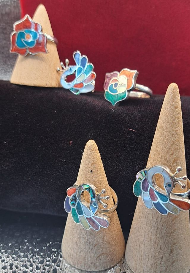 Anillo plata 950 y gemas