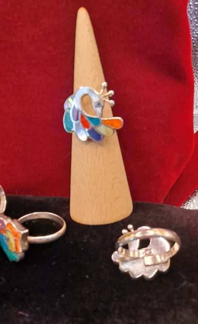 Anillo plata 950 y gemas