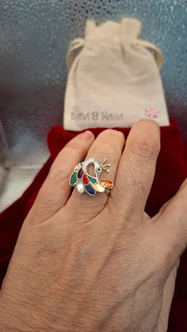 Anillo plata 950 y gemas