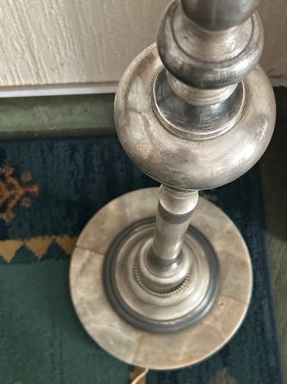 Lampara pie metal plata - vintage