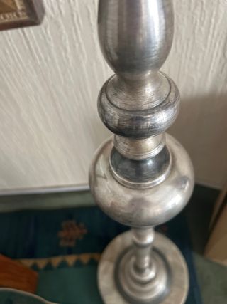Lampara pie metal plata - vintage