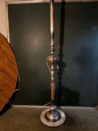 Lampara pie metal plata - vintage