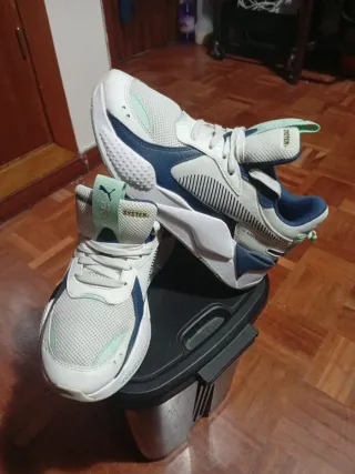 Zapatillas Puma Running Mujer - Blancas y Azules