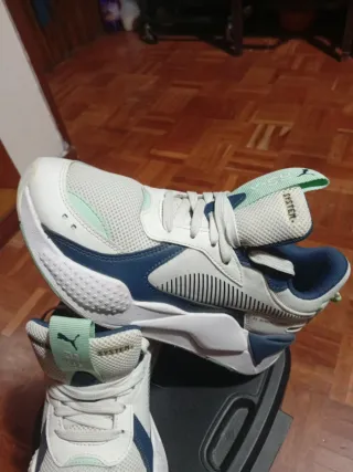 Zapatillas Puma Running Mujer - Blancas y Azules