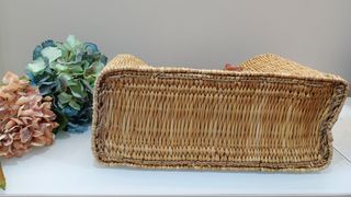 Capazo mimbre asas cuero