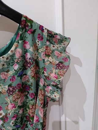 Vestido flores multicolor verde