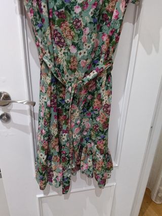 Vestido flores multicolor verde