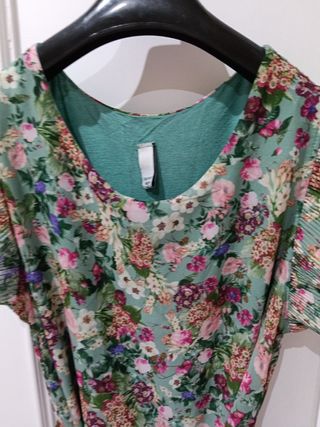 Vestido flores multicolor verde