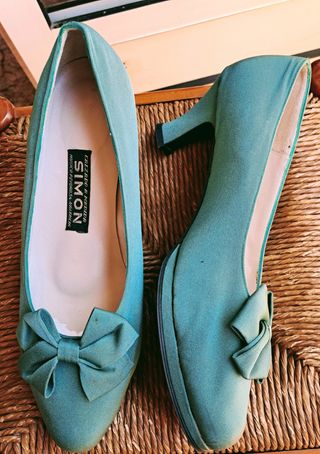 Zapatos fallera o fiesta  39 color verde agua