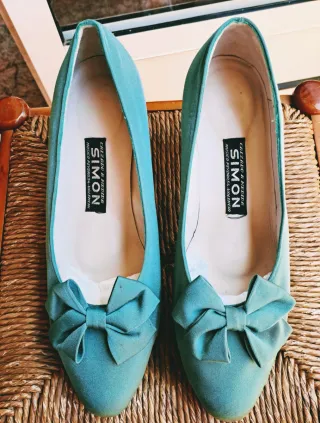 Zapatos fallera o fiesta  39 color verde agua