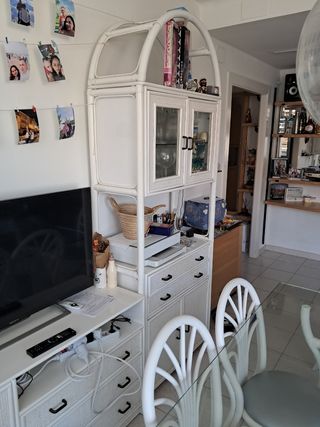Muebles Comedor mimbre blanco