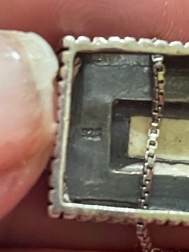 Collana argento 925 madreperla placato platino ant