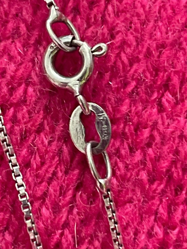 Collana argento 925 madreperla placato platino ant