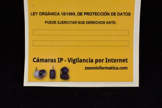 6x pegatinas videovigilancia 3x 150x100, 3x 130x85