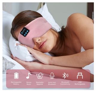 Maschera dormire seta Cuffie sonno Bluetooth rosa
