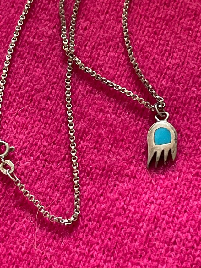 Collana Argento mano di fatima  Turchese