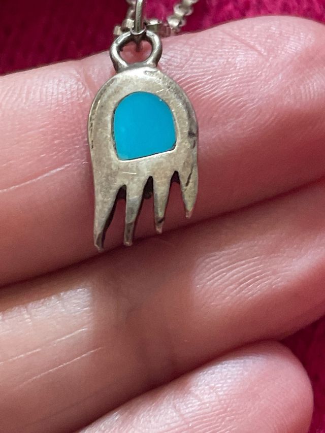 Collana Argento mano di fatima  Turchese