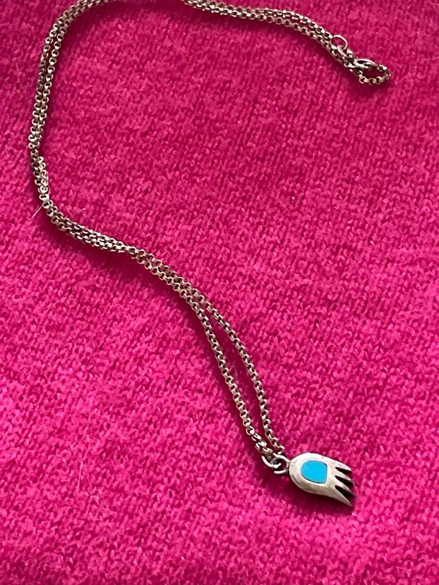 Collana Argento mano di fatima  Turchese