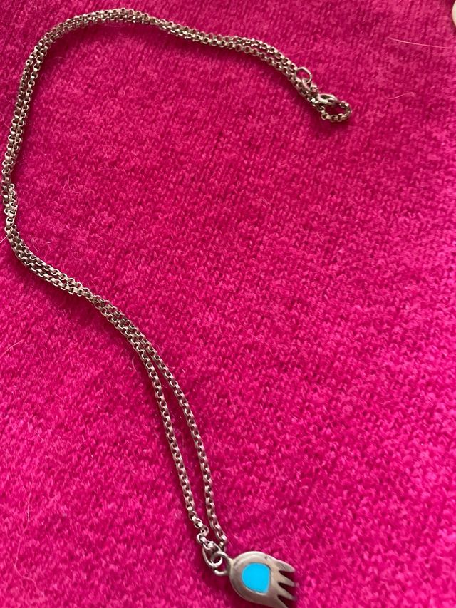 Collana Argento mano di fatima  Turchese