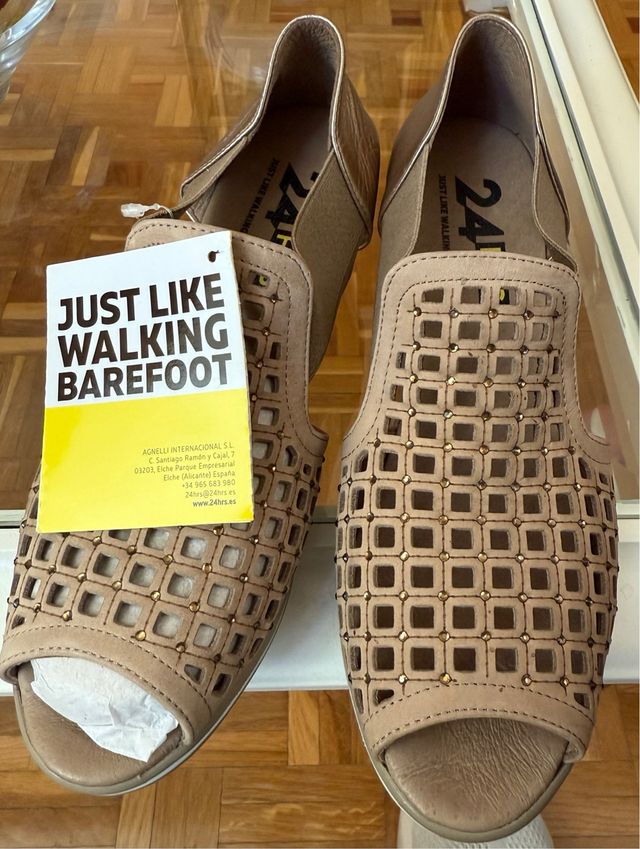 Sandalias 24 hrs beige - nuevas