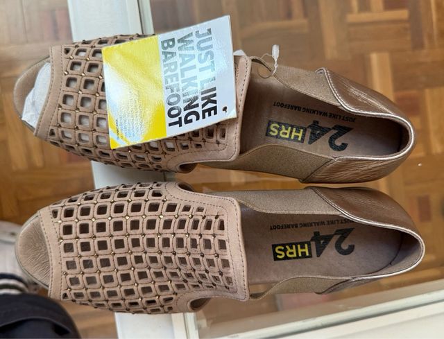 Sandalias 24 hrs beige - nuevas
