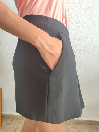 Falda pantalón Zara negra - talla 38
