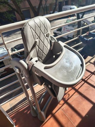 Trona bebé plegable gris