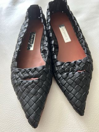 Bailarinas Zara Basic trenzadas negras - 37