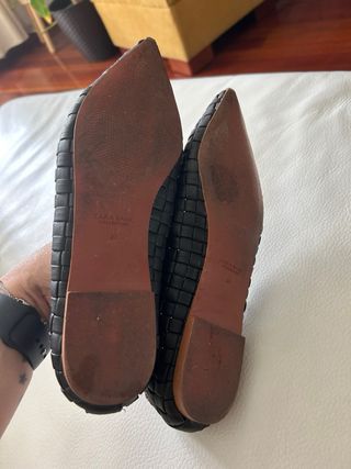 Bailarinas Zara Basic trenzadas negras - 37